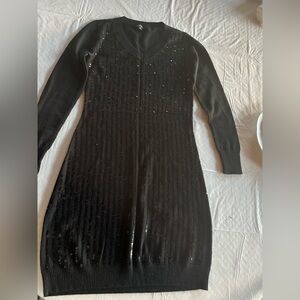 Tahari Arthur Levine Sequins Sweater Dress